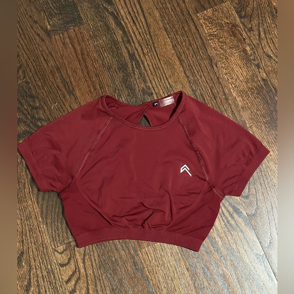 Oner Active EFFORTLESS SEAMLESS SHORT SLEEVE CROP TOP Rosewood - Medium - Picture 2 of 6